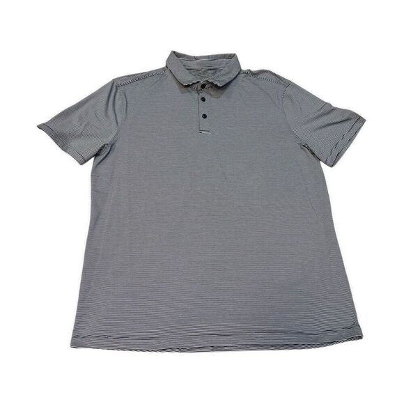 Lululemon Shirt Mens XL Stripes Performance Golf Evolution Slim - Picture 6 of 9
